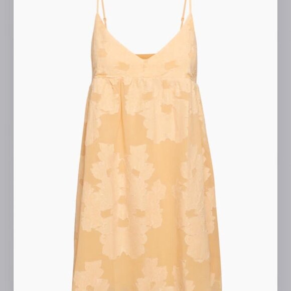 Aritzia Wilfred Lover Mini Babydoll Dress Soft Apricot Peach Size Large - Picture 3 of 8